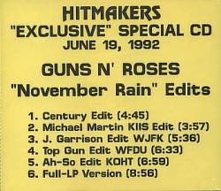 Guns N Roses November Rain Edits Single Spirit Of Metal Webzine Fr